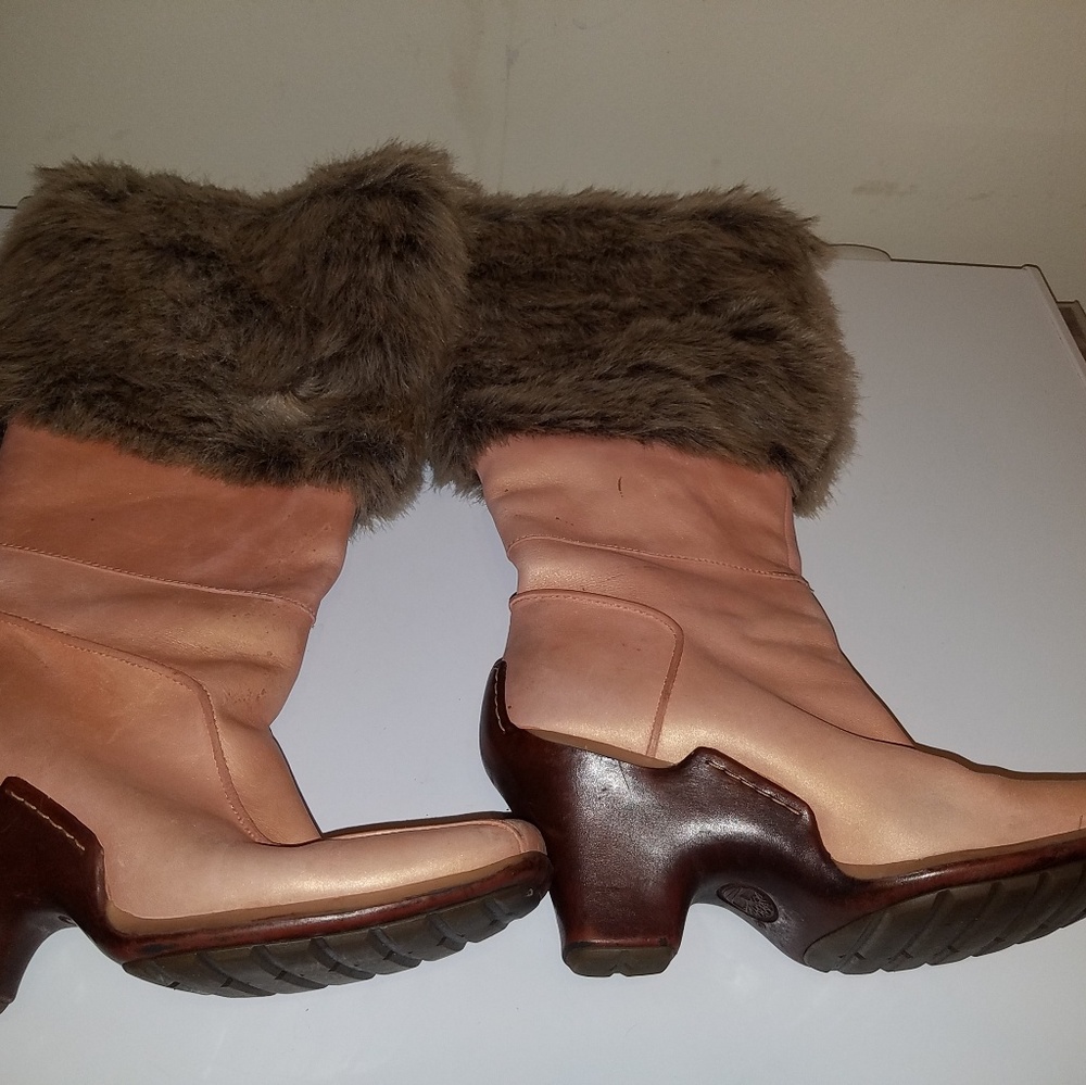 Timberland leather/fur boots